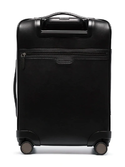 Shop Ermenegildo Zegna Textured Four-wheel Suitcase In Black