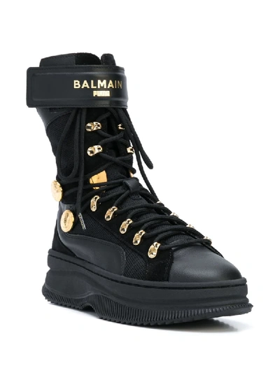 Shop Puma X Balmain Deva Boots In Black