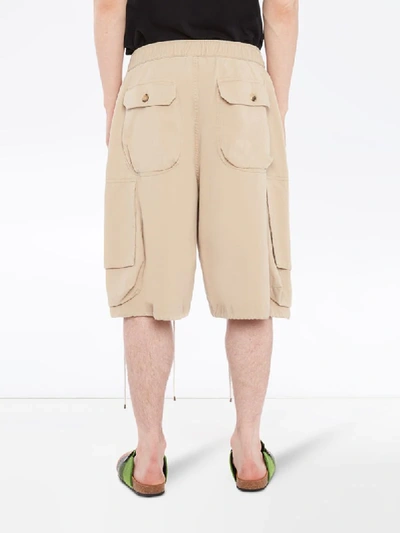 Shop Jw Anderson Drawstring Cargo Shorts In Neutrals