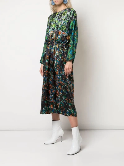 Shop Anntian Simple Silk Dress In Multicolour