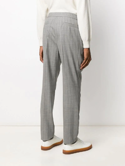 Shop Brunello Cucinelli Checked Slim-fit Trousers In Grey