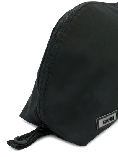 Shop Ganni Logo Make Up Bag In Black
