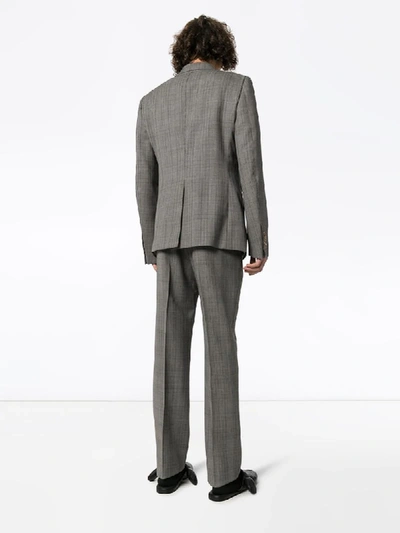 Shop Gucci Checked Wool Dinner Suit In Grey