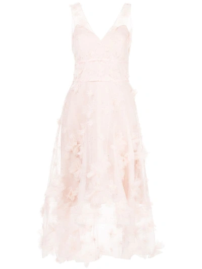 Shop Marchesa Notte Floral Detail High Low Dress In Pink