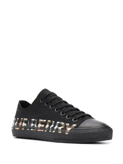 Shop Burberry Logo Print Lace In Black