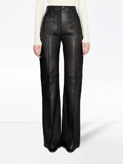 Shop Gucci Flared Trousers In Black