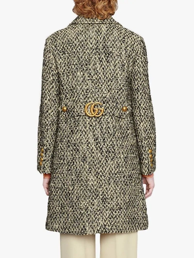 Shop Gucci Tweed Single-breasted Coat In Black