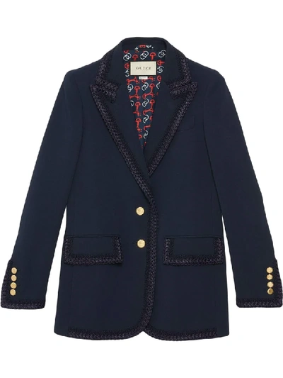 Shop Gucci Single-breasted Jacket In Blue