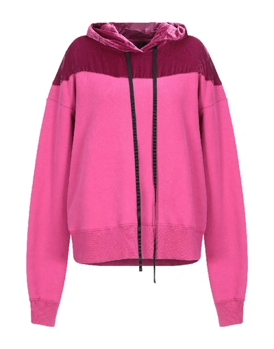 Shop Ben Taverniti Unravel Project Woman Sweatshirt Fuchsia Size Xxs Viscose, Silk, Cotton, Elastane In Pink