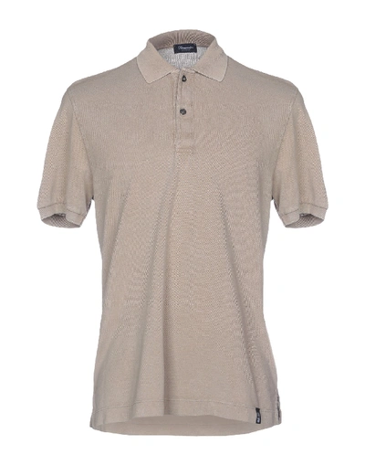 Shop Drumohr Man Polo Shirt Khaki Size Xxl Cotton