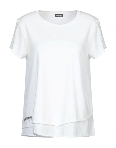 Shop Blauer Woman T-shirt White Size M Cotton