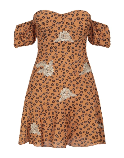 Shop Chiara Ferragni Woman Mini Dress Brown Size L Polyester