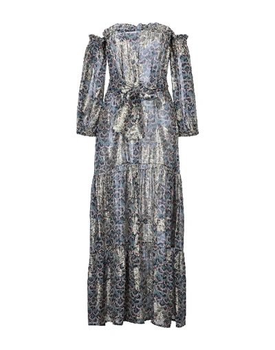 Shop Anjuna Woman Maxi Dress Pastel Blue Size S Viscose, Metallic Fiber