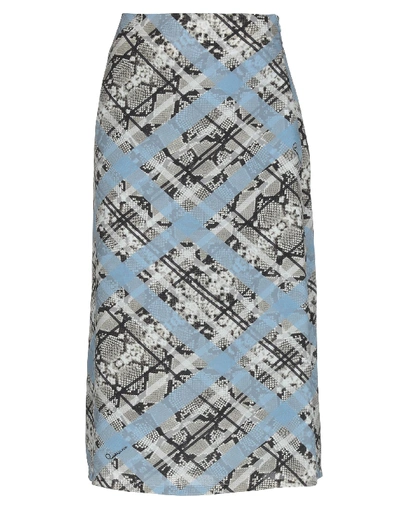 Shop Cavalli Class Woman Midi Skirt Sky Blue Size 8 Polyester