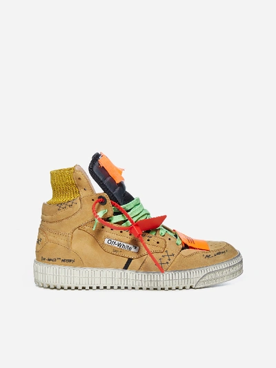 Shop Off-white Off Court 3.0 Leather And Canvas High-top Sneakers