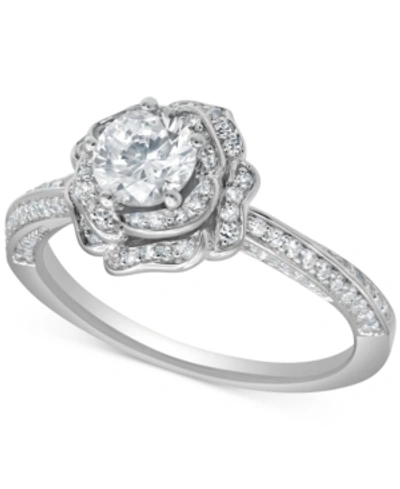 Shop Marchesa Certified Diamond Vintage Inspired Rose Engagement Ring (1 Ct. T.w.) In 18k White Gold