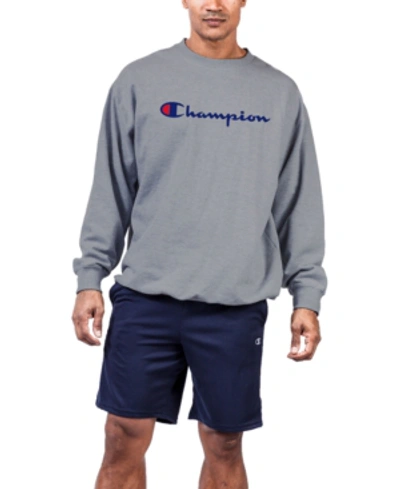 Shop Champion Men's Big & Tall Logo Powerblend Fleece Sweatshirt In Oxford