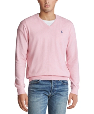 Shop Polo Ralph Lauren Men's V-neck Sweater In Pink Heather