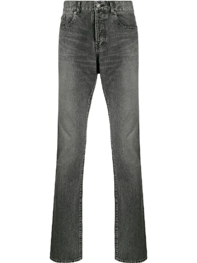 Saint Laurent Faded Effect Jeans In Grey