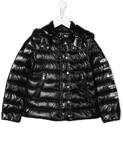 Shop Moncler Gesteppte Jacke Mit Glanzeffekt In Black