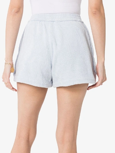 Shop Terry Towelling Cruise Cotton Shorts In Blue