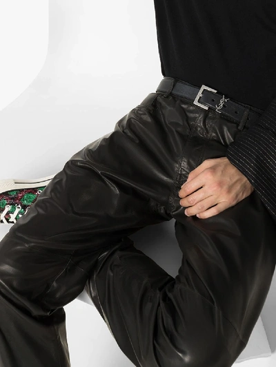 Saint Laurent Cassandre Belt Square Buckle Accessories In Black