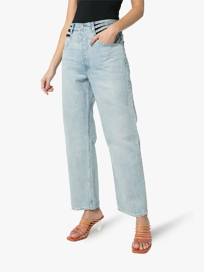 Shop 3x1 X Mimi Cuttrell Willow High Waist Cutout Jeans In Blue