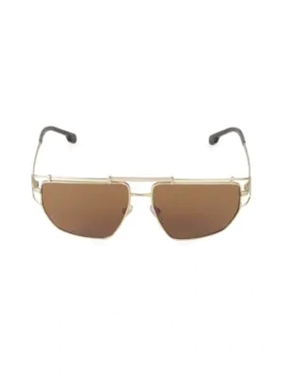 Shop Versace 57mm Greek Key Aviator Sunglasses In Matte