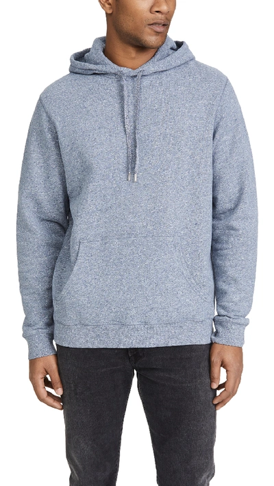 Shop Sunspel Overhead Hoodie In Blue Mouline