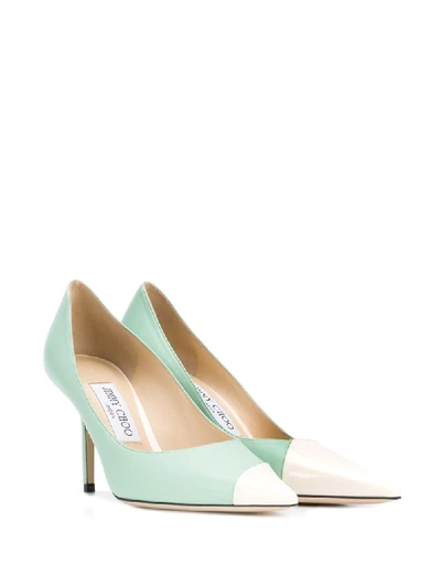 Shop Jimmy Choo Love 85mm Asymmetric Pumps In Green