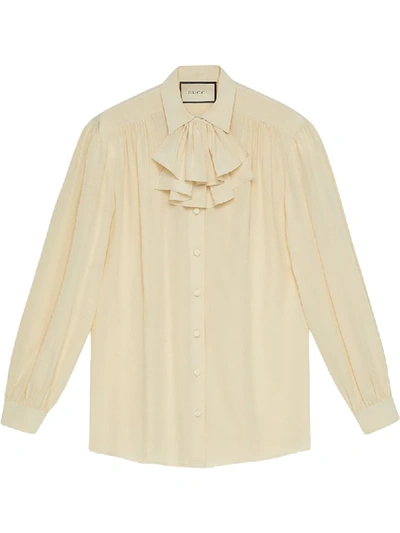 Shop Gucci Jabot-detail Shirt In White