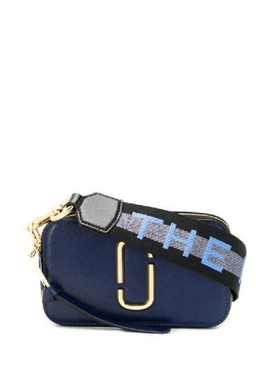 Shop Marc Jacobs The Logo Strap Snapshot Small Camera Bag In Blue
