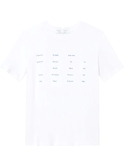 Shop Proenza Schouler White Label Address Logo Print Baby Tee T-shirt In White