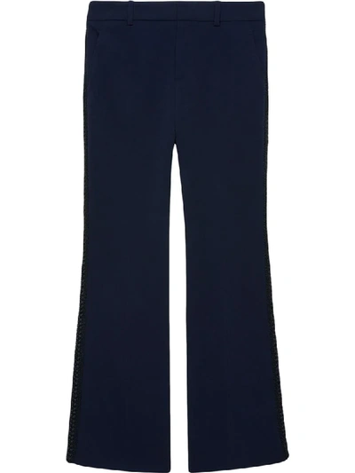 Shop Gucci Bootcut Trousers In Blue