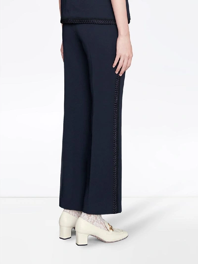Shop Gucci Bootcut Trousers In Blue