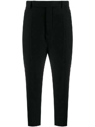 Shop Rick Owens High-waisted Cropped Trousers In Black