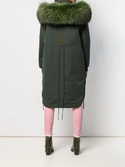Shop Mr & Mrs Italy Hooded Mid-length Parka In Green