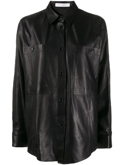 Shop Iro Peters Leather Shirt In Black