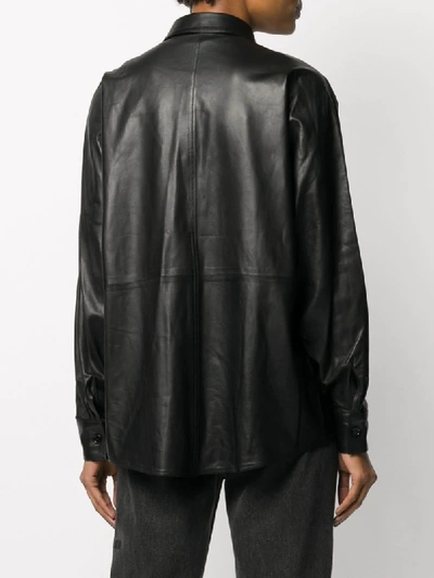 Shop Iro Peters Leather Shirt In Black