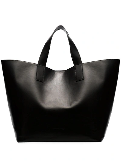 Shop Studio Amelia Oversized Leather Tote Bag In Black