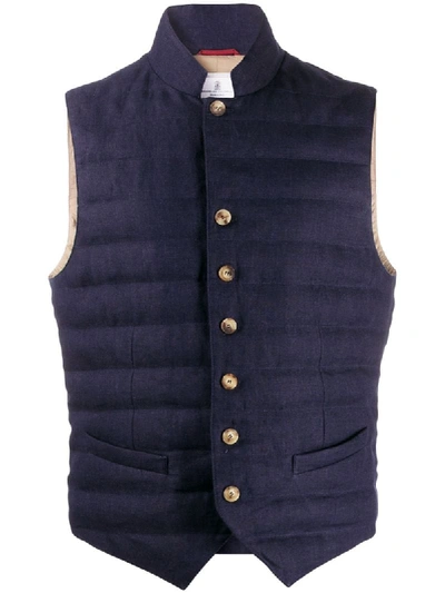 Shop Brunello Cucinelli Feather Down Gilet In Blue