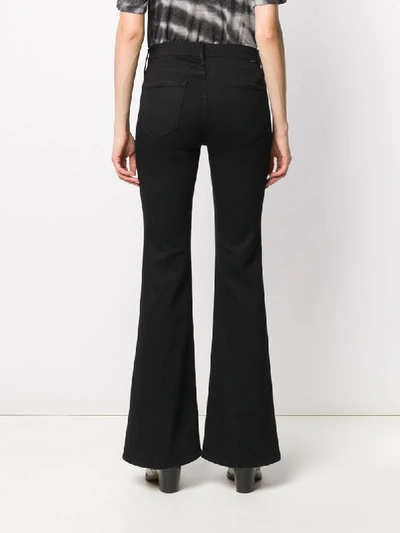 Shop Mother High-rise Flared Jeans In Black