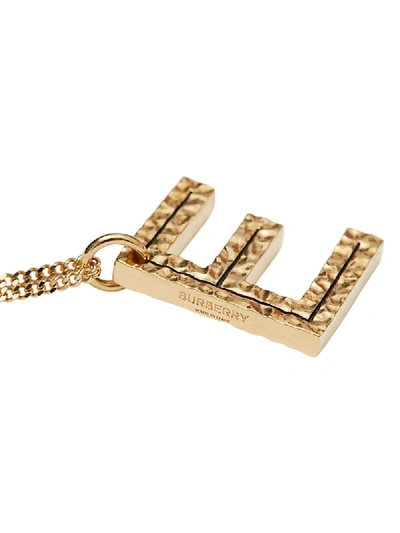 Shop Burberry E Alphabet Charm Necklace In Gold