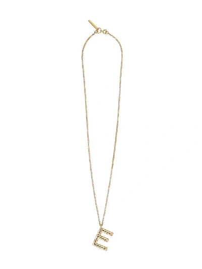 Shop Burberry E Alphabet Charm Necklace In Gold