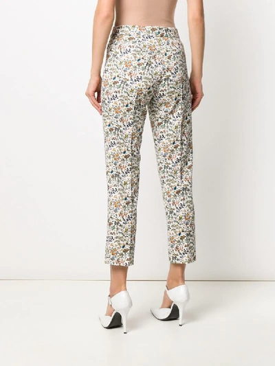 Shop Liberty London Maisie Liddell-print Cropped Trousers In White