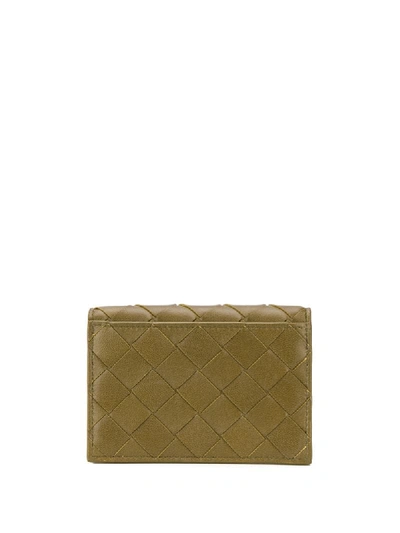 Shop Bottega Veneta Intrecciato Weave Card Case In Green