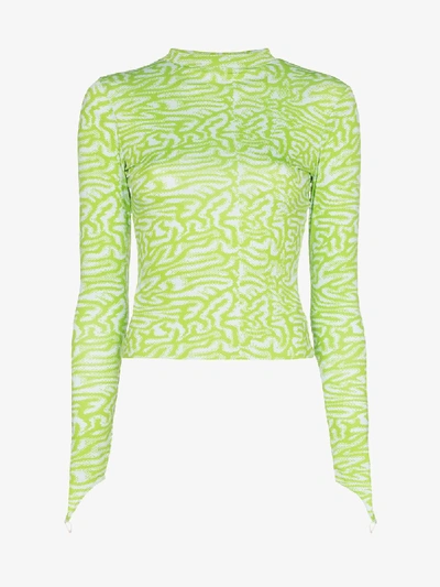 Shop Maisie Wilen Psychedelic Print Top In Green