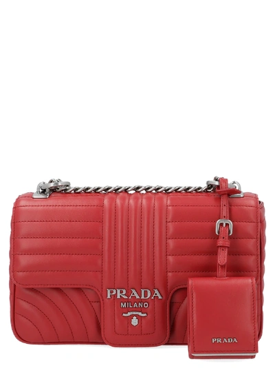 Shop Prada Diagramme Bag In Red