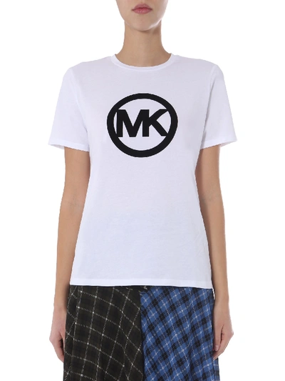 Shop Michael Michael Kors Round Neck T-shirt In White
