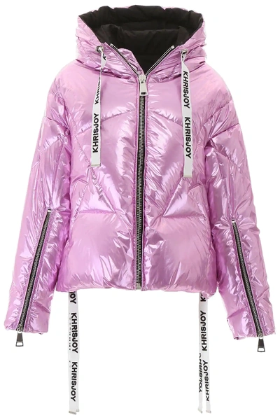 Shop Khrisjoy Silver Khris Puffer Jacket In Pink